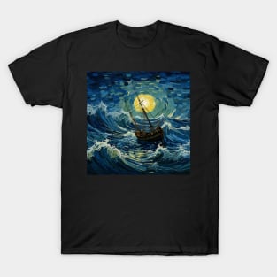 Ship on Storm Sea T-Shirt